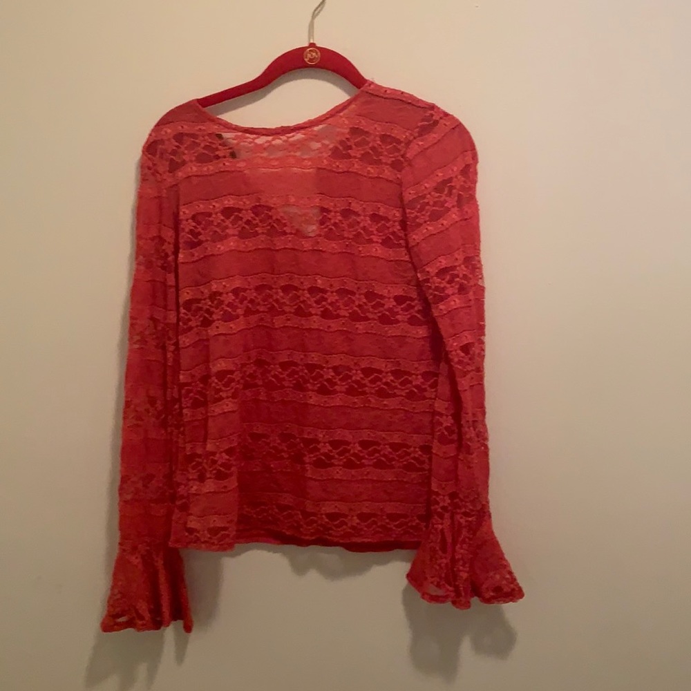 Sheer Pink Lace Shirt